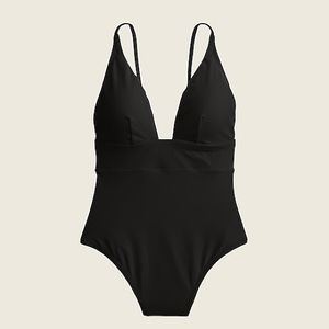 NWT J.Crew Deep V-Neck French One-Piece Swimsuit